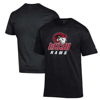 Men's Champion Black Winston-Salem State Rams Primary Jersey T-Shirt