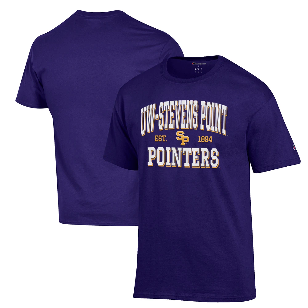Men's Champion Purple Wisconsin-Stevens Point Pointers Est. Date Jersey T-Shirt
