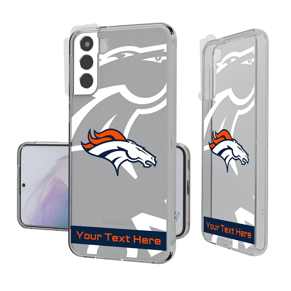 Denver Broncos Personalized Tilt Design Galaxy Clear Case