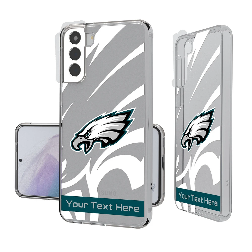 Philadelphia Eagles Personalized Tilt Design Galaxy Clear Case