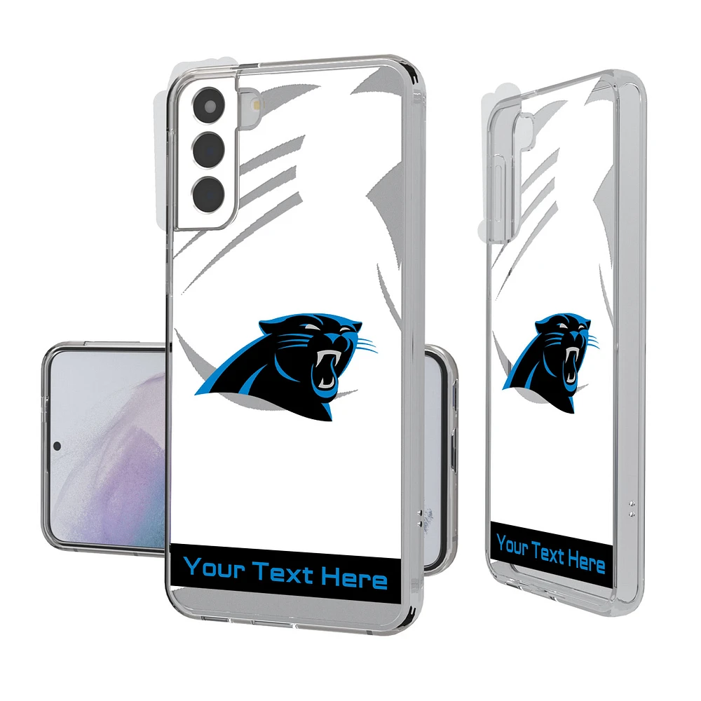 Carolina Panthers Personalized Tilt Design Galaxy Clear Case