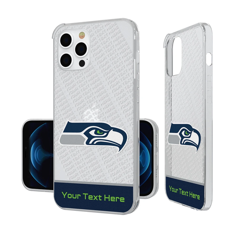 Seattle Seahawks Personalized Endzone Plus Design iPhone Clear Case