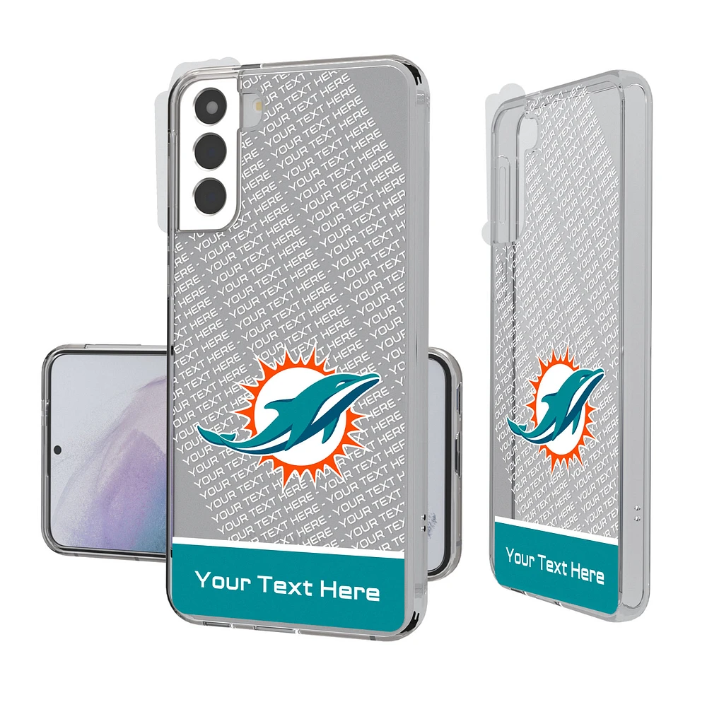 Miami Dolphins Personalized Endzone Plus Design Galaxy Clear Phone Case