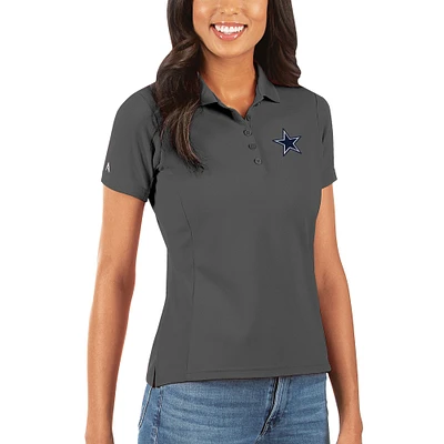 Women's Antigua Charcoal Dallas Cowboys Legacy Pique Polo