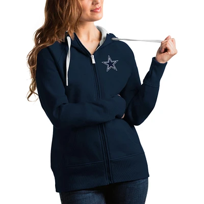 Women's Antigua Navy Dallas Cowboys Victory Full-Zip Hoodie