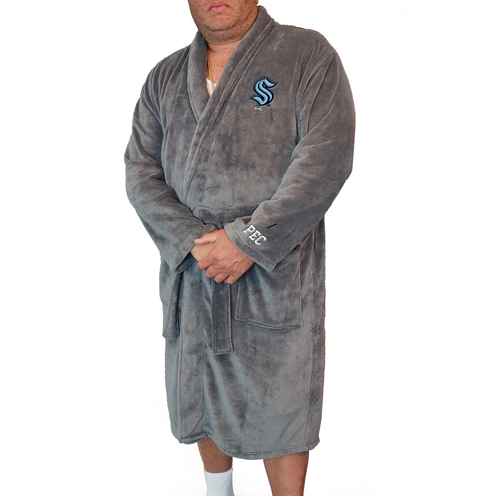 Men's ISlide Gray Seattle Kraken Personalized Boss Robe
