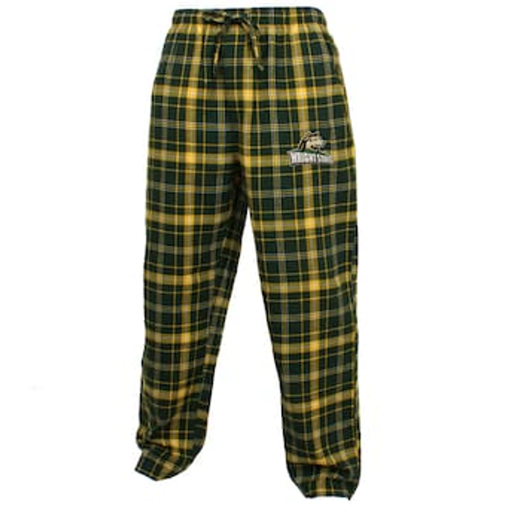 Men's Concepts Sport Hunter Green/Gold Wright State Raiders Ultimate Flannel Pants