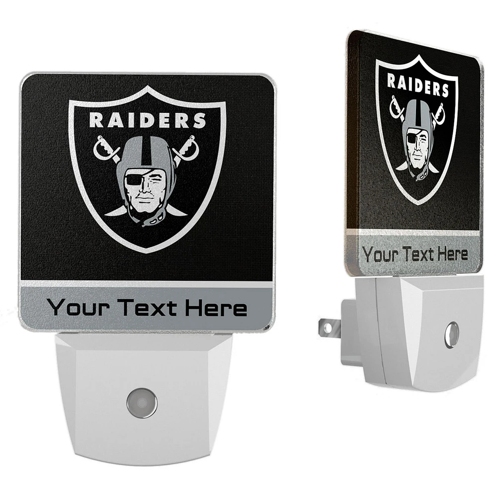 Las Vegas Raiders Personalized 2-Piece Nightlight Set