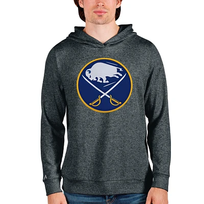 Men's Antigua Heathered Charcoal Buffalo Sabres Absolute Pullover Hoodie