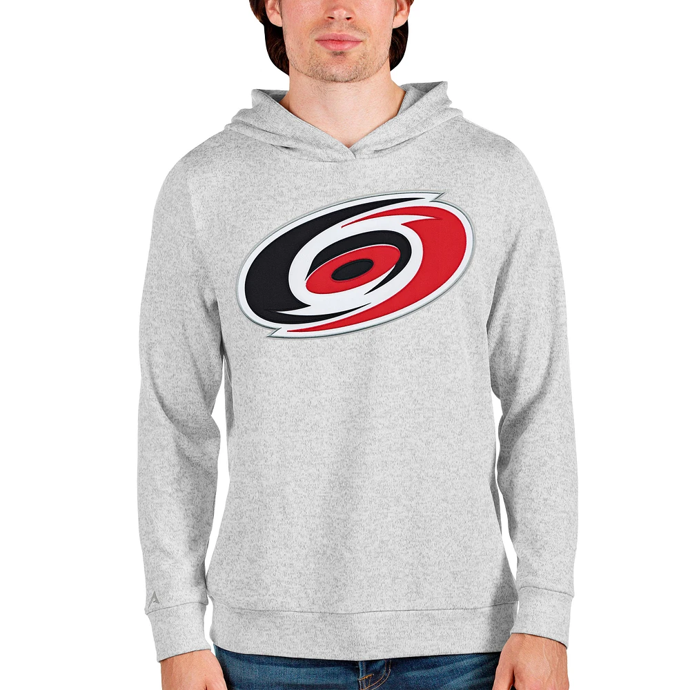 Men's Antigua Heathered Carolina Hurricanes Absolute Pullover Hoodie