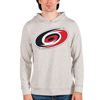 Men's Antigua Oatmeal Carolina Hurricanes Absolute Pullover Hoodie