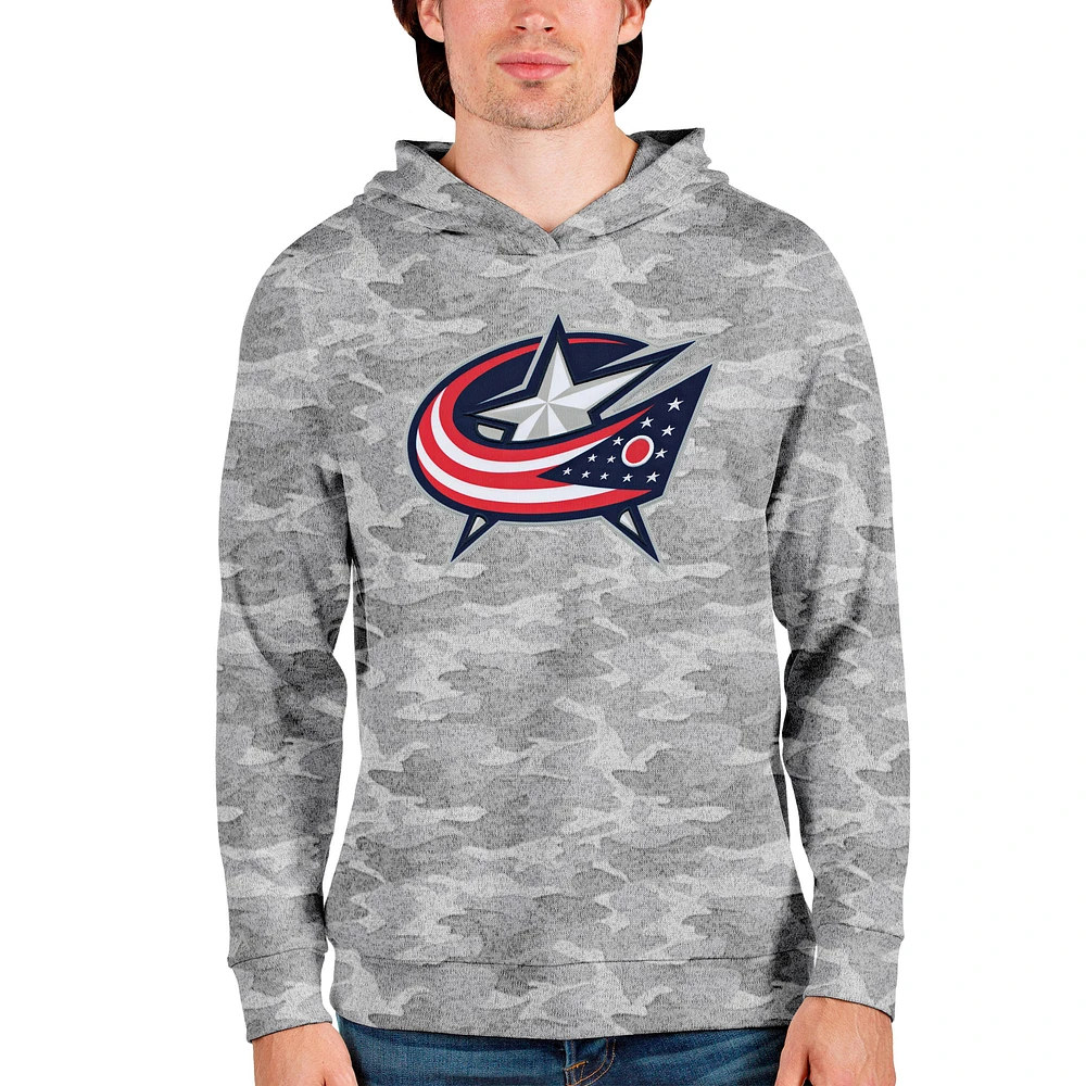 Men's Antigua Camo Columbus Blue Jackets Absolute Pullover Hoodie