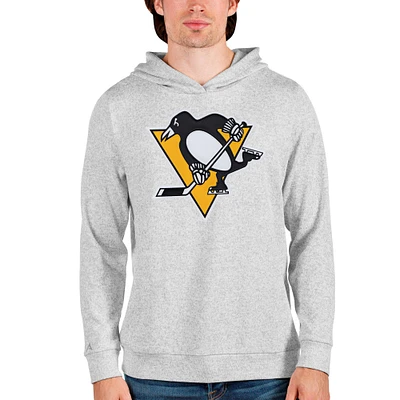 Men's Antigua Heathered Pittsburgh Penguins Absolute Pullover Hoodie
