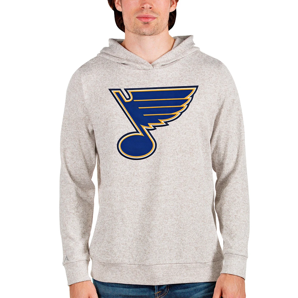 Men's Antigua Oatmeal St. Louis Blues Absolute Pullover Hoodie