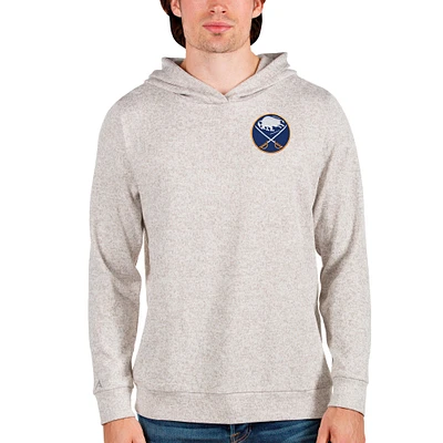 Men's Antigua Oatmeal Buffalo Sabres Team Absolute Pullover Hoodie