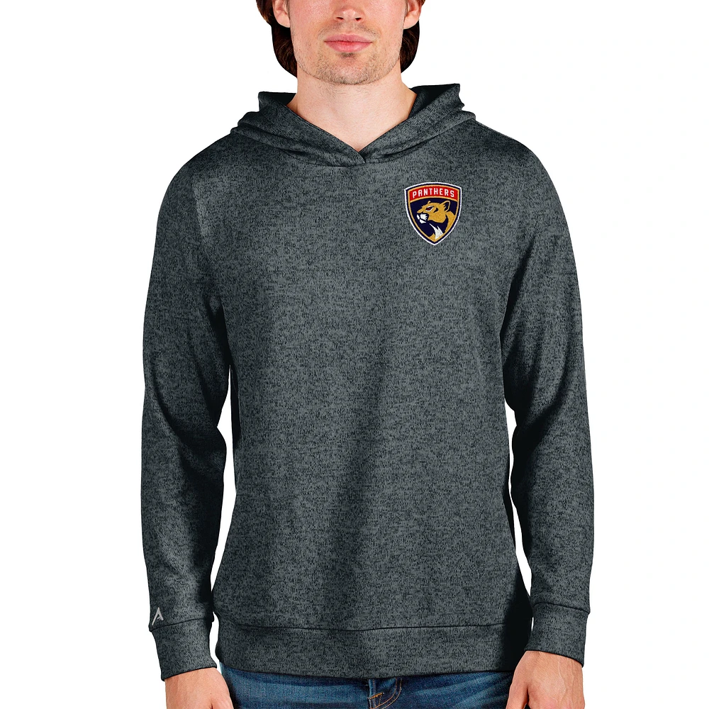 Men's Antigua Heathered Charcoal Florida Panthers Team Absolute Pullover Hoodie