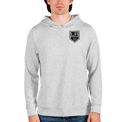Men's Antigua Heathered Gray Los Angeles Kings Team Absolute Pullover Hoodie