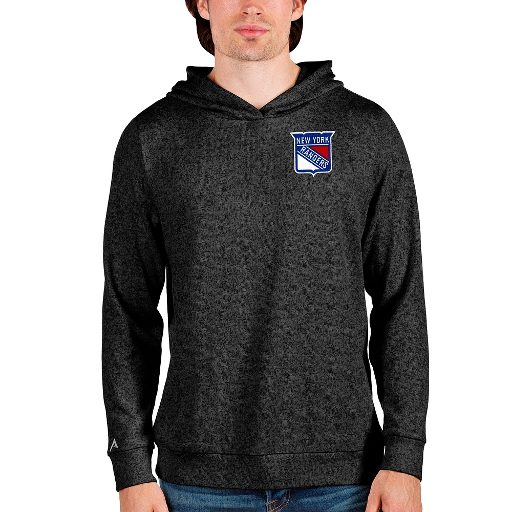 Men's Antigua Black New York Rangers Team Absolute Pullover Hoodie