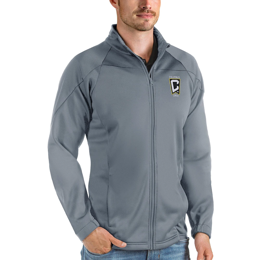 Men's Antigua Steel Columbus Crew Links Full-Zip Golf Jacket
