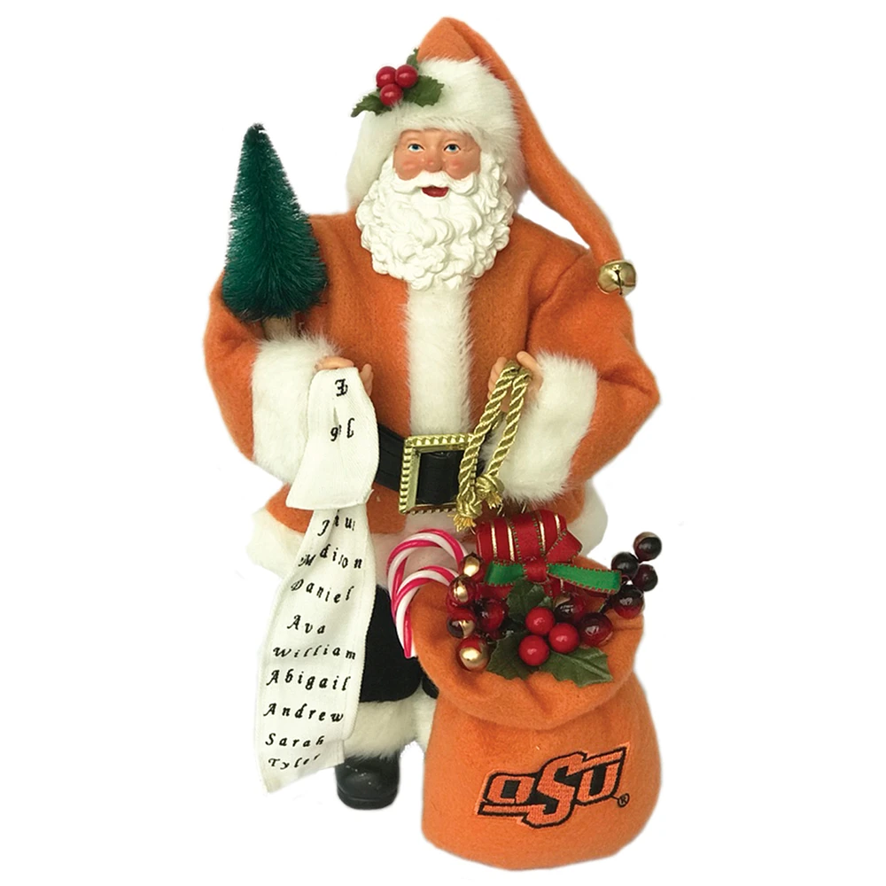 Orange Oklahoma State Cowboys 12'' Santa