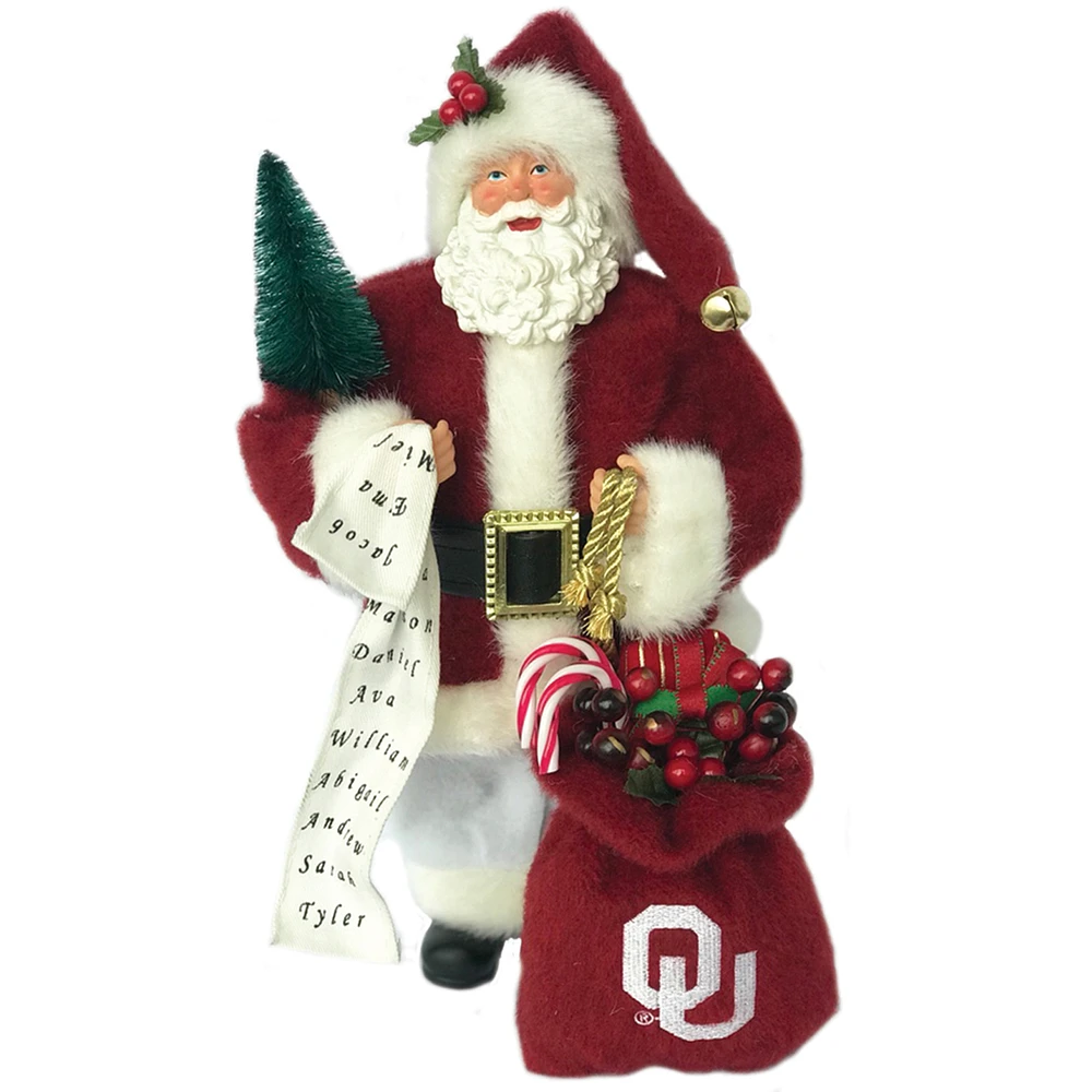 Crimson Oklahoma Sooners 12'' Santa