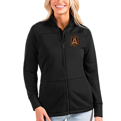 Women's Antigua Black Atlanta United FC Links Full-Zip Golf Jacket