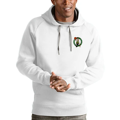 Men's Antigua White Boston Celtics Victory Pullover Hoodie