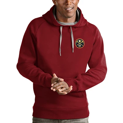 Men's Antigua Red Denver Nuggets Victory Pullover Hoodie