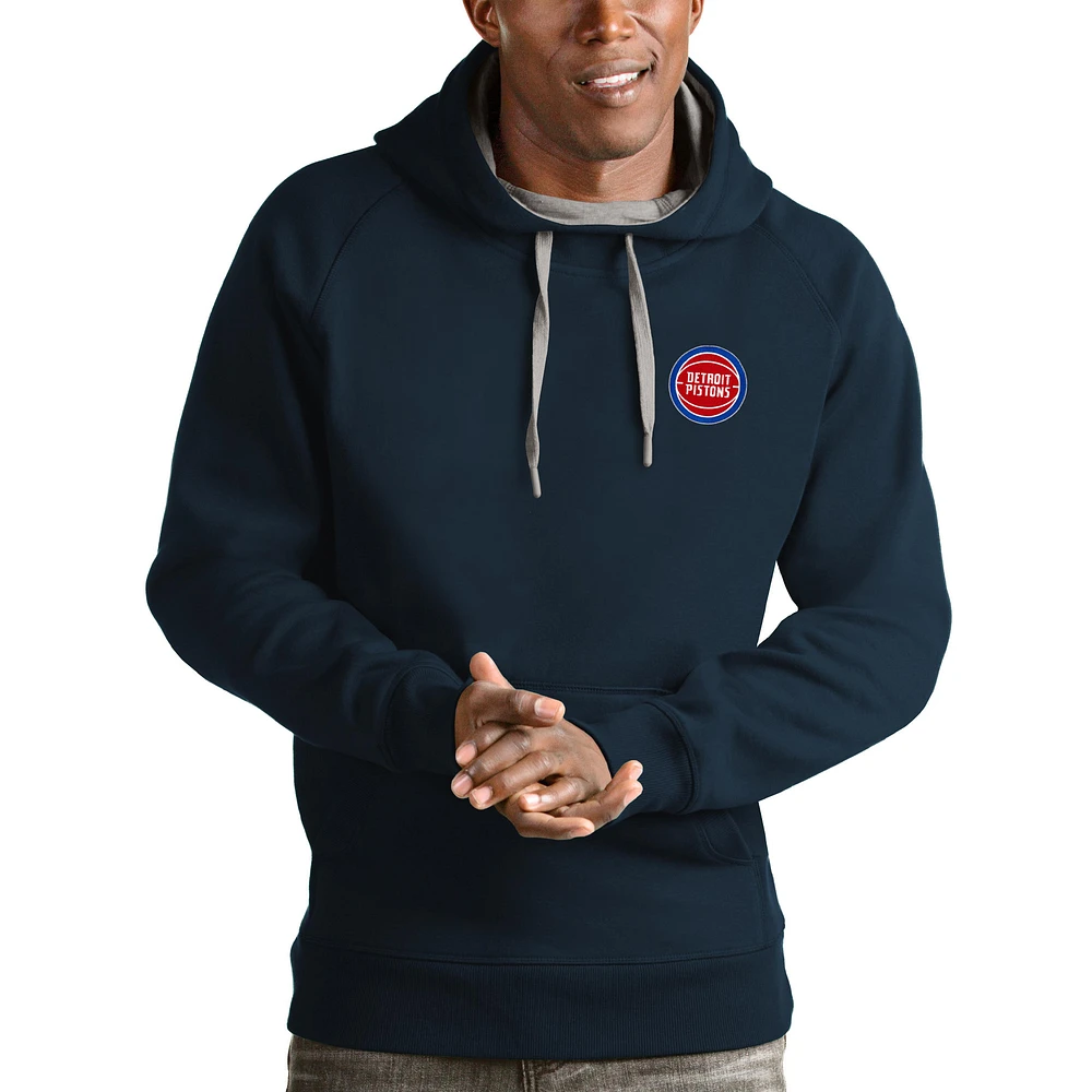 Men's Antigua Navy Detroit Pistons Victory Pullover Hoodie