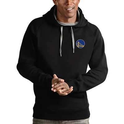 Men's Antigua Black Golden State Warriors Victory Pullover Hoodie