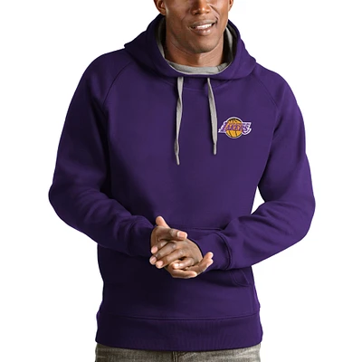 Men's Antigua Purple Los Angeles Lakers Victory Pullover Hoodie