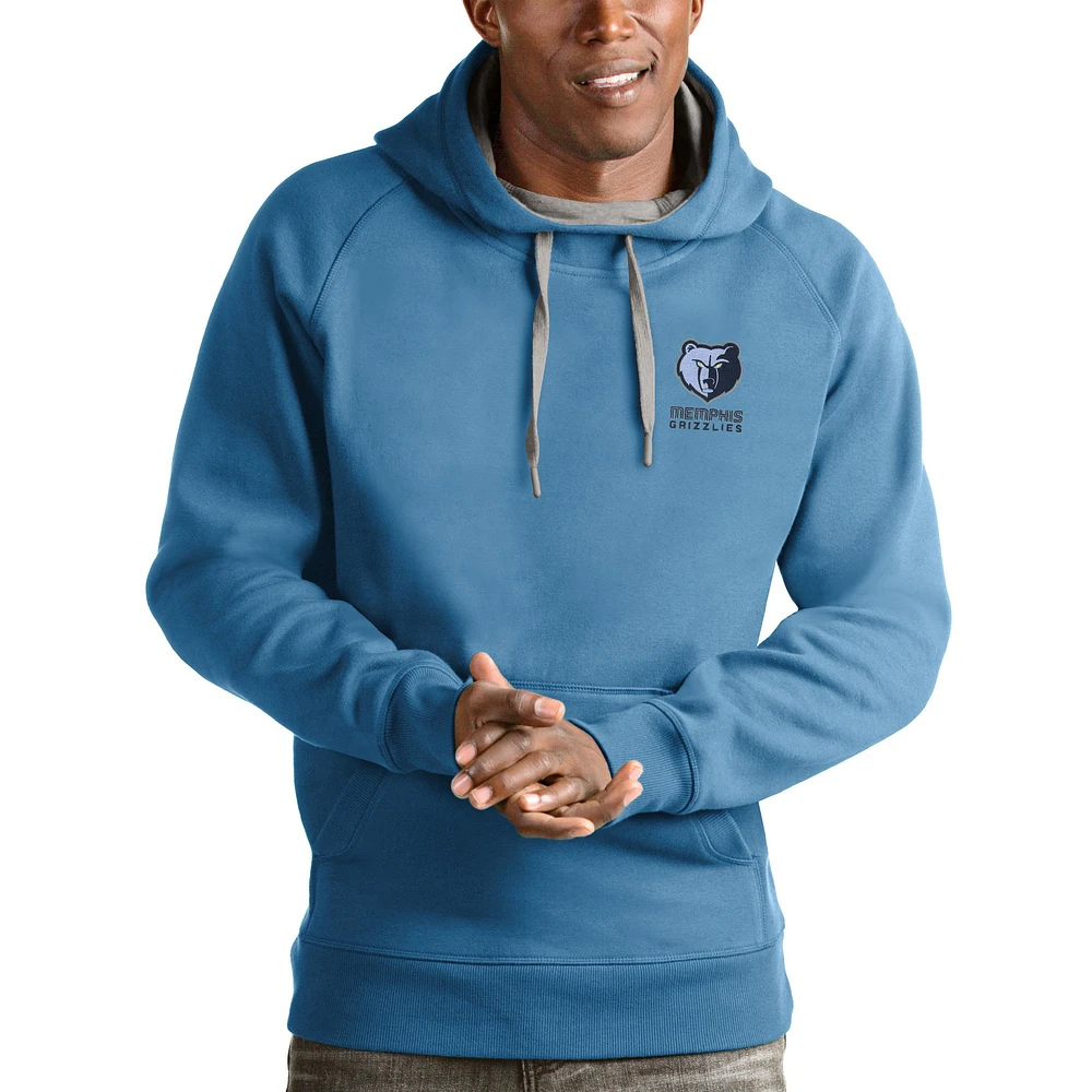 Men's Antigua Blue Memphis Grizzlies Victory Pullover Hoodie