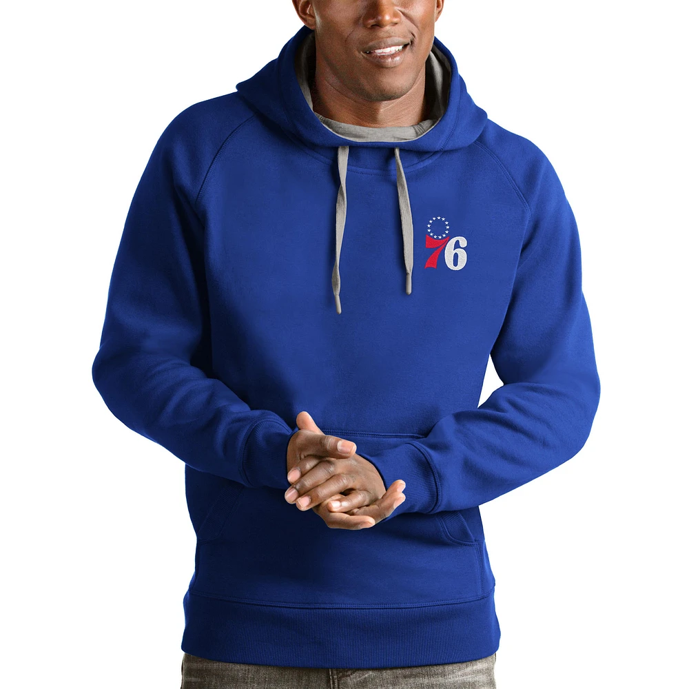 Men's Antigua Royal Philadelphia 76ers Victory Pullover Hoodie