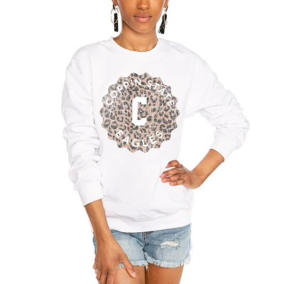 Women's Gameday Couture White Coppin State Eagles Wild Side Perfect Crewneck Pullover Sweatshirt