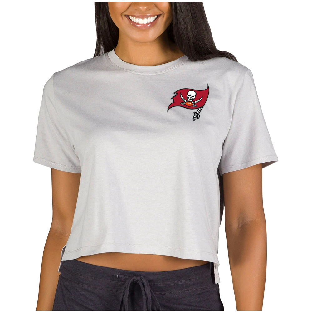 Women's Concepts Sport Gray Tampa Bay Buccaneers Narrative Cropped Top