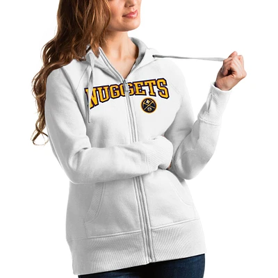 Women's Antigua Denver Nuggets Team Victory Full-Zip Hoodie