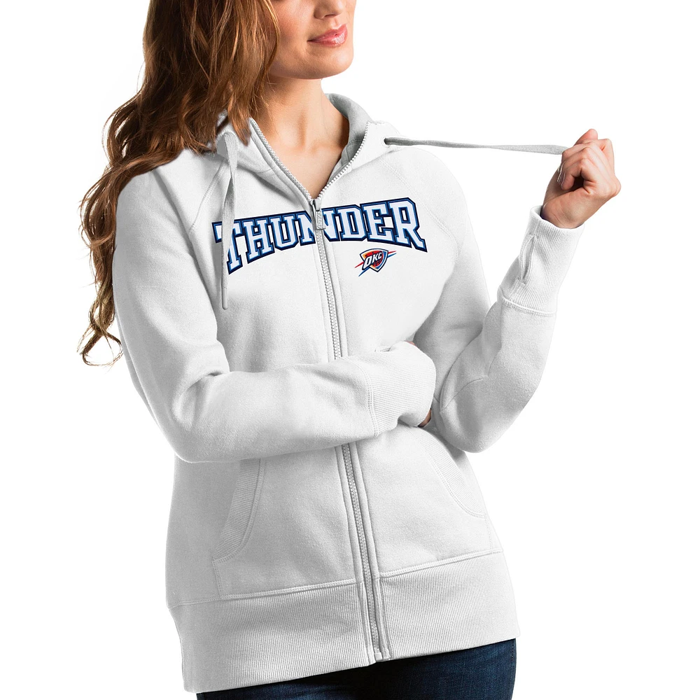 Women's Antigua Oklahoma City Thunder Team Victory Full-Zip Hoodie