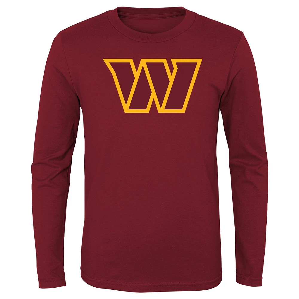 Preschool Burgundy Washington Commanders Team Logo Long Sleeve T-Shirt