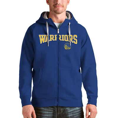 Men's Antigua Royal Golden State Warriors Team Victory Full-Zip Hoodie