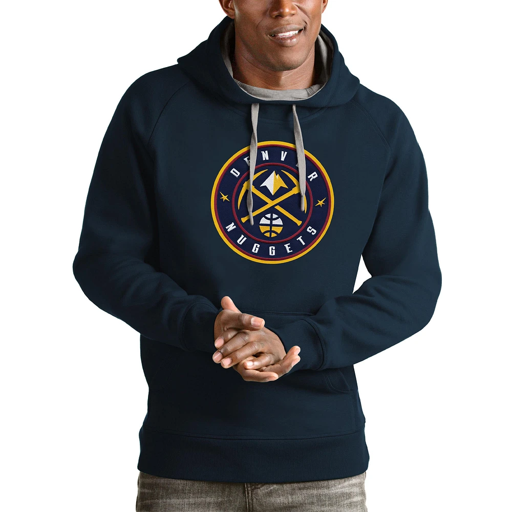 Men's Antigua Navy Denver Nuggets Logo Victory Pullover Hoodie