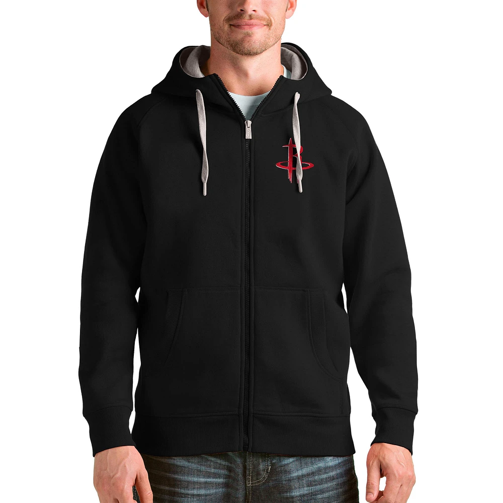 Men's Antigua Houston Rockets Logo Victory Full-Zip Hoodie