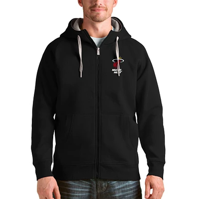 Men's Antigua Miami Heat Logo Victory Full-Zip Hoodie