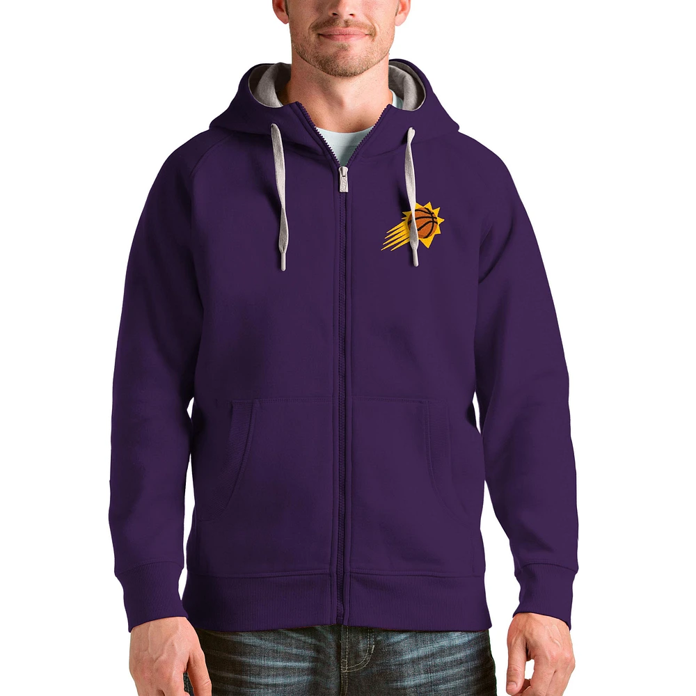 Men's Antigua Phoenix Suns Logo Victory Full-Zip Hoodie