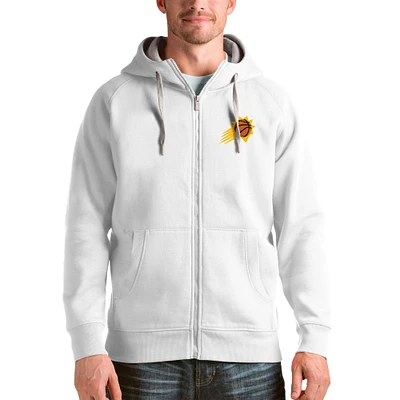 Men's Antigua White Phoenix Suns Logo Victory Full-Zip Hoodie