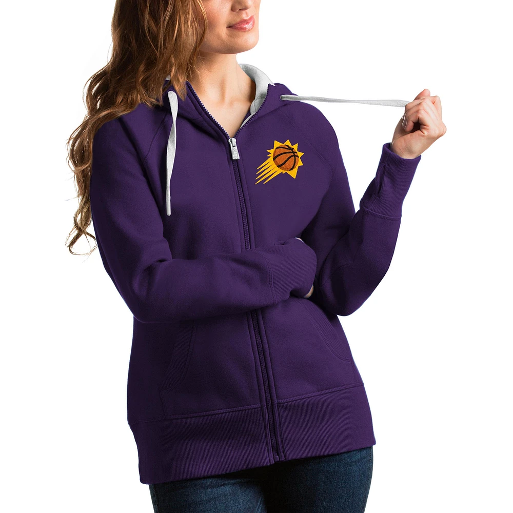 Women's Antigua Purple Phoenix Suns Victory Full-Zip Hoodie