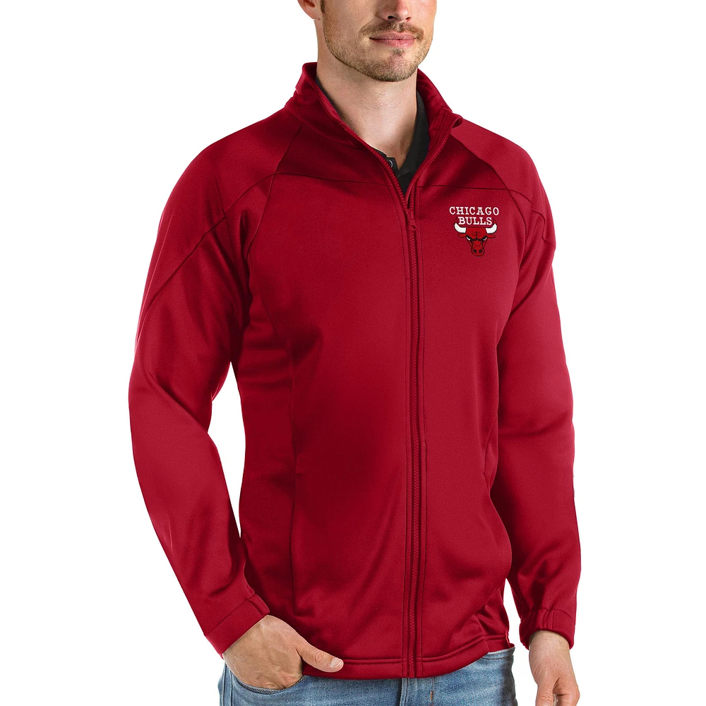 Men's Antigua Red Chicago Bulls Links Full-Zip Golf Jacket