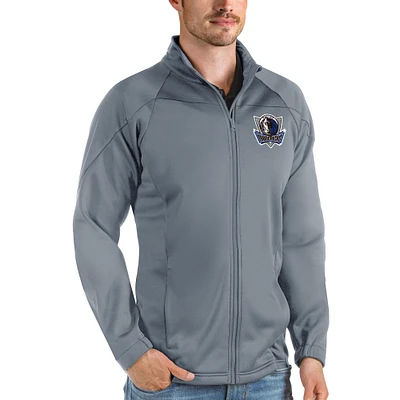 Men's Antigua Charcoal Dallas Mavericks Links Full-Zip Golf Jacket