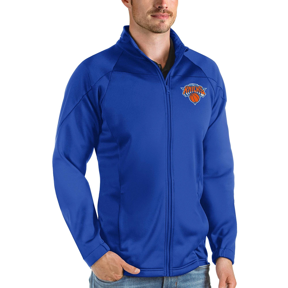 Men's Antigua Royal New York Knicks Links Full-Zip Golf Jacket