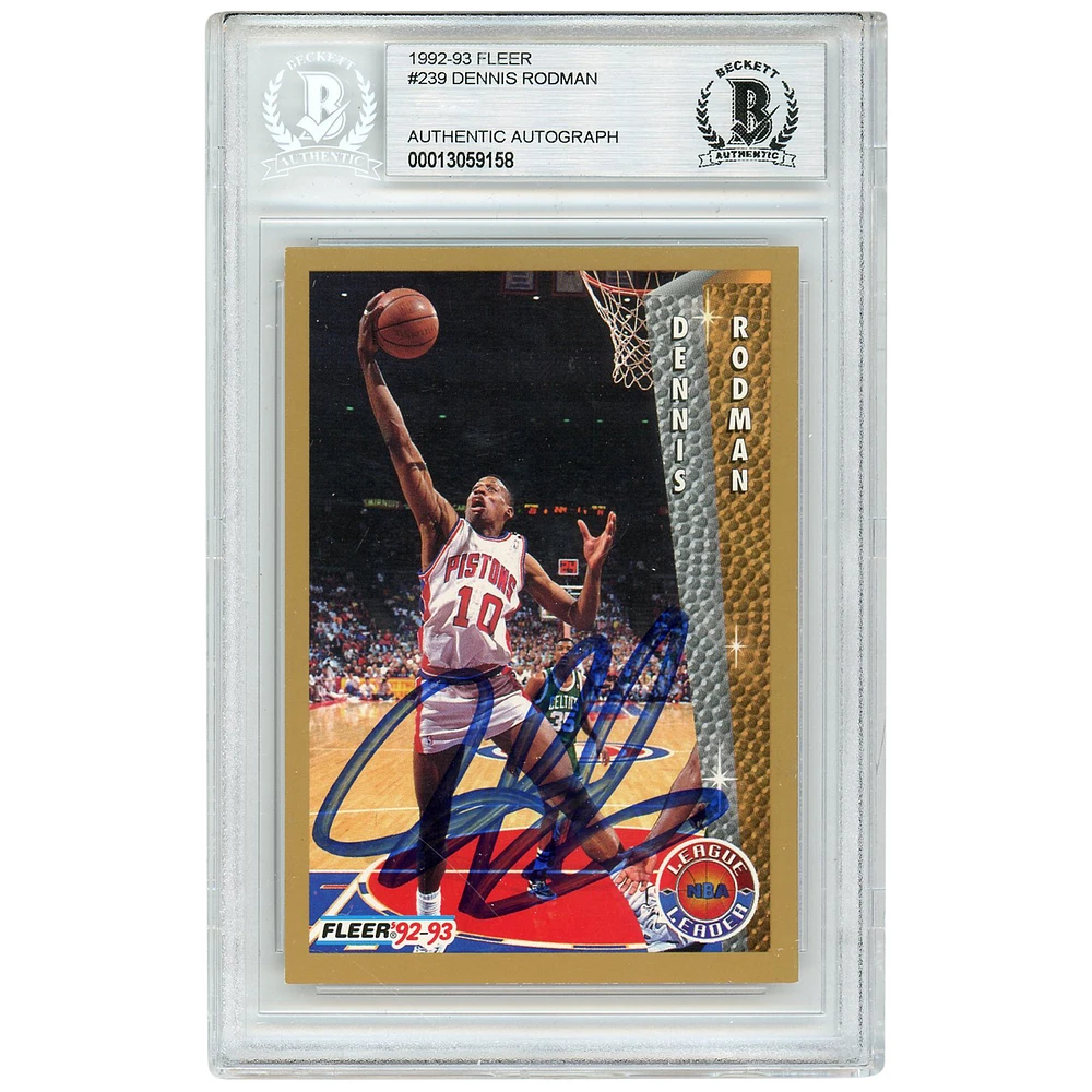 Dennis Rodman Detroit Pistons Autographed 1992-93 Fleer #239 Card