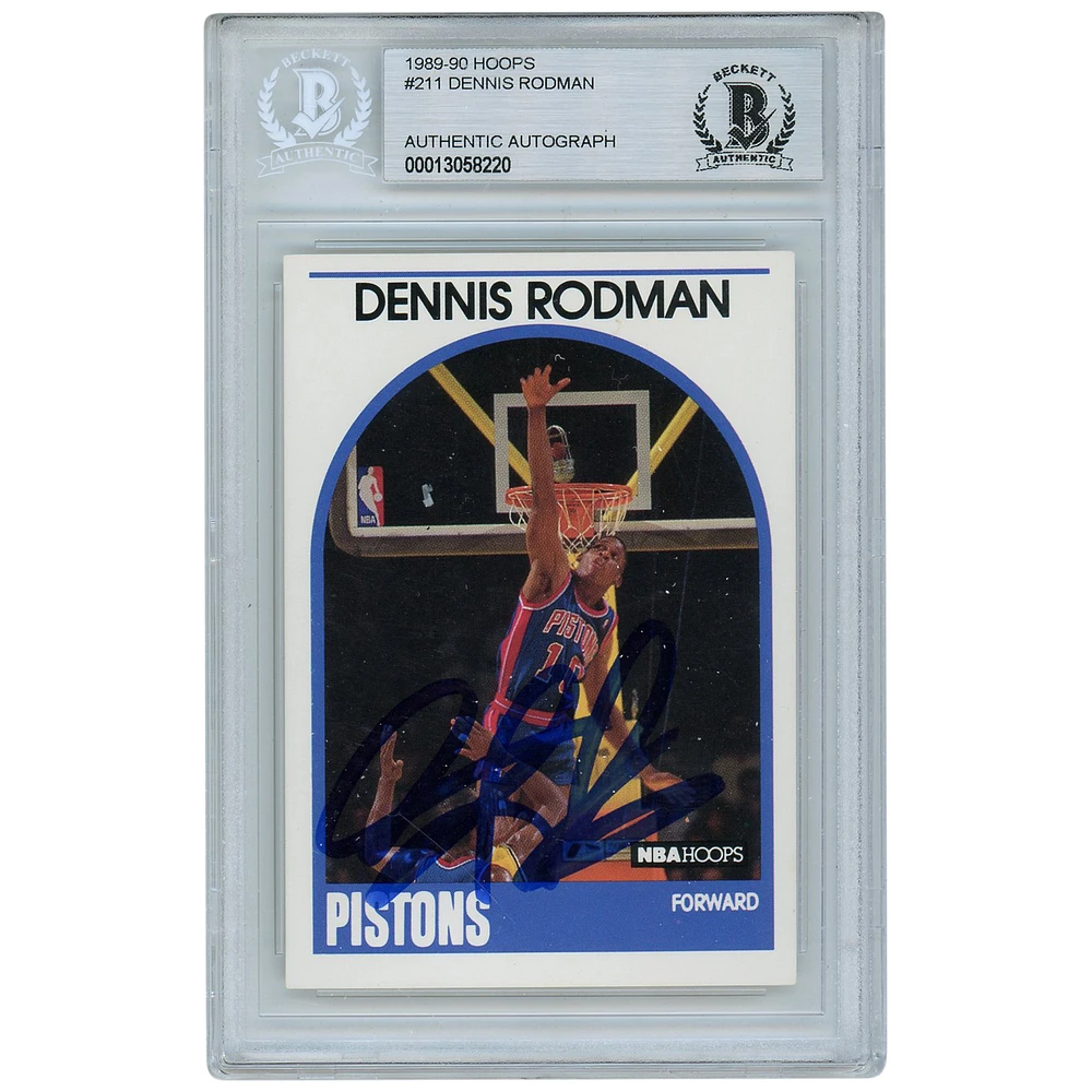 Dennis Rodman Detroit Pistons Autographed 1989-90 #211 NBA Hoops Card